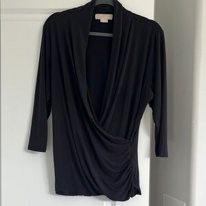 Elegant Black faux wrap Top Michael Kors